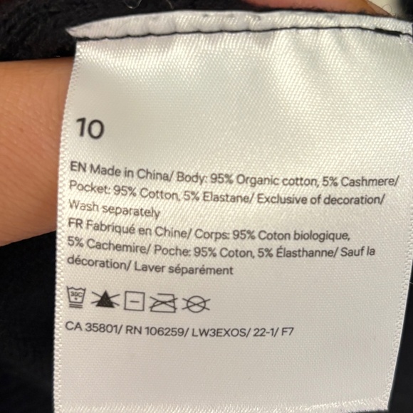 Lululemon Black Cotton Cashmere Wrap Sweater NO BELT Sz 10 - Picture 7 of 9
